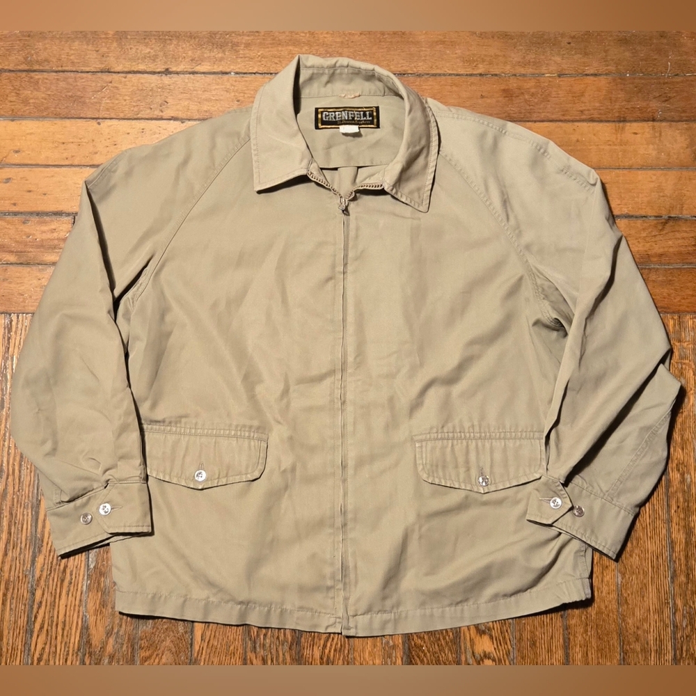 VTG 80s Grenfell By Deacon Brothers Tan Lightweight Jacker XL